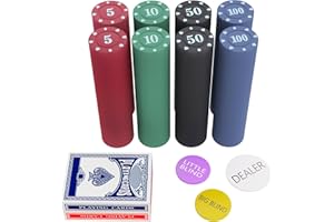 TENETMAN 400Pc Numbered Poker Chips Numbers 4g Light Weight Plastic Poker Chip Value Account,Mini Trave Poker Blackjack Sets,2 Decks Playing Cards Texas Hold’em Poker Chips Denominations Casino Gambling Games