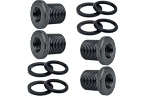 HHLZDHH 4 Pack Thread Adapters and 8 PCS Washers, 1/2 * 28-3/4 * 16, Black Durable, Cerakoted Finish