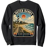 Outer Banks North Carolina Vintage OBX Coastal Travel Sweatshirt