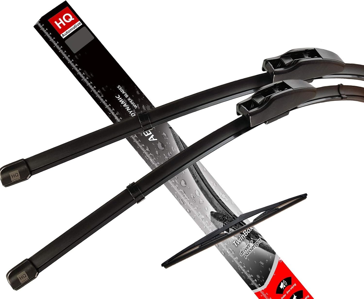 HQ Automotive Wiper Blades for Renault Laguna Bg (2001-2007) Front Rear Kit, Ad02-421, Black, AD02-421|HQ20B