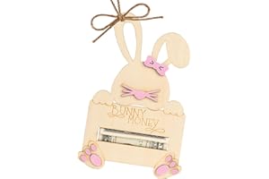 HYPERLAMA Bunny Money Holder For Cash Gift, Easter Gift Card Holder Basket Tag Decorations, Basket Stuffers For Toddler, Kids, Teens, Easter Present For Baby Boy, Girl, Grandchildren, Bunny Decor Fillers (Pink)