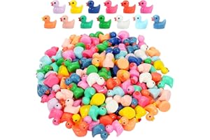 GADIEDIE130Pcs Multicolor Mini Resin Ducks,Miniature Duck Figures Landscape Decorations for Home Hide Prank Game Dollhouse Decor,Garden Aquarium Potted Ornament,School Handmade