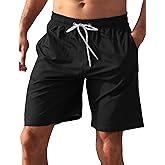 BOJIN Mens Swim Trunks 9" Quick Dry Stretch Swim Shorts Mesh Lining Bathing Suits Swimwear Beach Shorts with Pockets