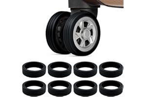 GGIJ Luggage Wheel Covers, 8 Pack Luggage Wheel Protector Covers, Silicone Suitcase Wheel Covers, for Most 8-Spinner Wheels Carry on Luggage, Anti Wear and Shock Absorption (Black)