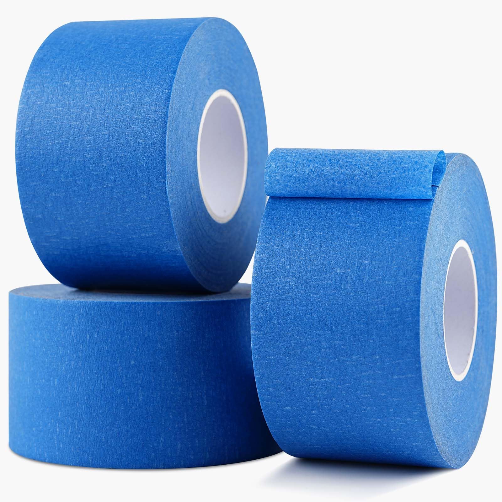 Gicare 3 Rolle Malerkrepp Masking Tape 50mm x 50m Abklebeband Maler für Malerarbeiten, Kreppband Malerband Standard Papierklebeband UV Maler Klebeband für Farbtrennung Renovierungen(Blau)