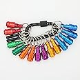 Katerk Portable Bit holder Keychain 14pcs Holders and 2pcs Connection Rods, 1/4 inch Hex Shank Screwdriver Bits Retainer, Quick Realease Bar Drill Screw Adapter Lightweight