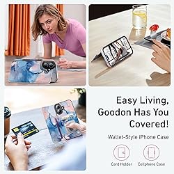 Goodon for iPhone 16 Plus Case Wallet - Flip Folio