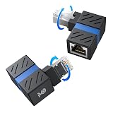 Cable Matters 2-Pack 10Gbps 360° Rotatable Cat 6A Right Angle Ethernet Adapter, Cat6A RJ45 Ethernet Adapter Male to Female