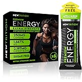 NewTrition® Extra Strength Energy Shots, 1.7 fl oz - 250mg Caffeine with Vitamin B & Amino Acids, Sugar-Free, Zero Calorie Vitamin Energy Drink for Focus & Endurance (Pack of 6, Apple Surge)