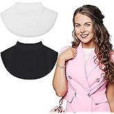 MBAIYO 2 Pcs Cleavage Cover up for Low Neckline, Faux Collar Women Detachable Modesty Panel Cleavage Cover Suitable for Women and Girls