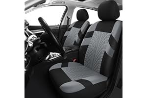 Pariitadin Car Seat Covers Front Pair, Washable and Breathable Seat Covers for Cars, Universal Fit Car Interior Covers for Most Sedan Truck SUV, Black/Gray