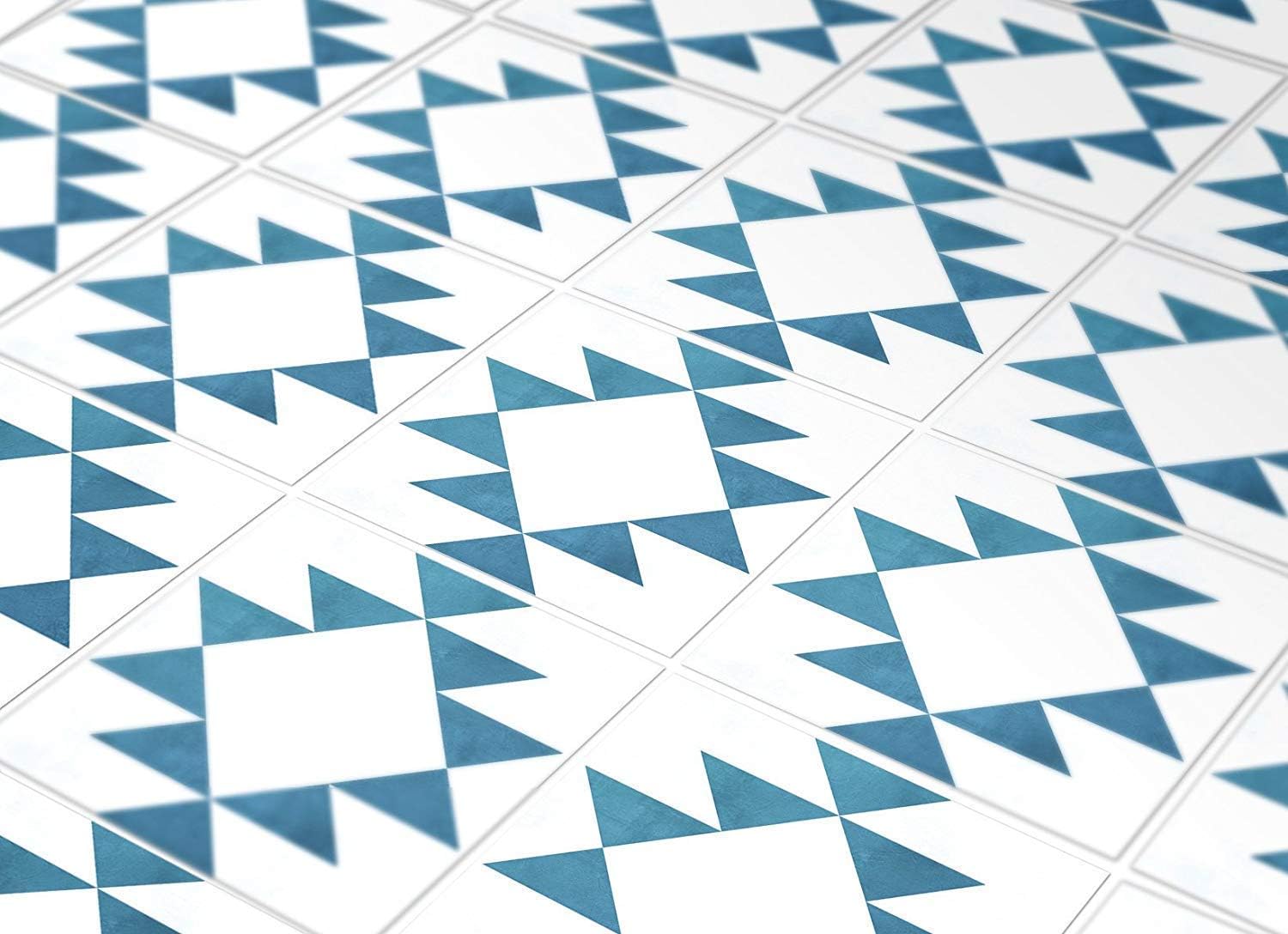 Tiles Stickers Decals - Pack of 10 tiles - 10 individual tiles - Tiles Decals (FLOOR - 5.9 x 5.9 inches - 15 x 15 cm, Encaustic Cement Tile Decal)