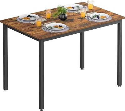 VASAGLE Dining Table 70 x 110 cm Industrial Rustic Brown Black KDT081B01