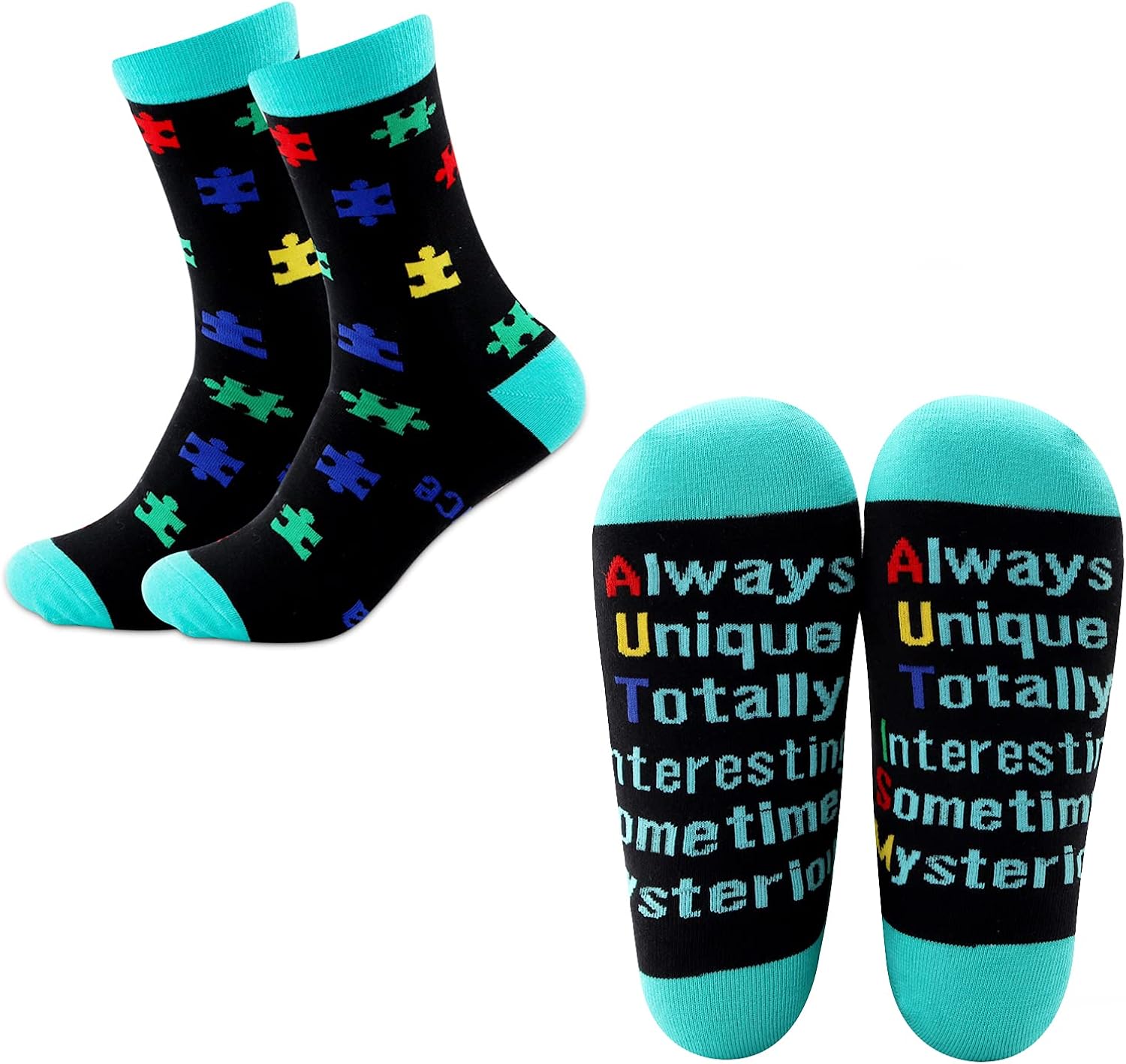 MBMSO Autism Awareness Socks Gifts 2 Pairs Together We Can
