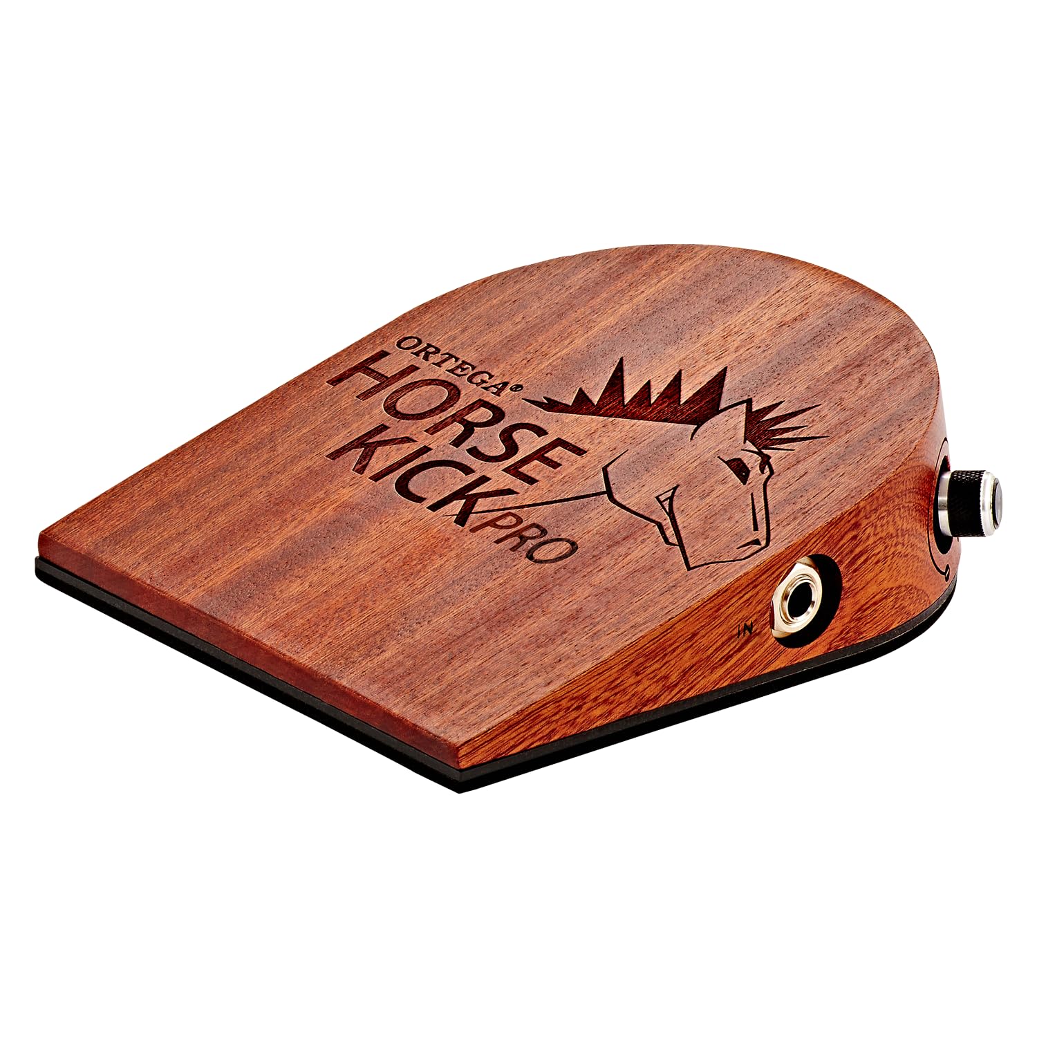 Ortega Guitars Digital Stomp Box – Effect Pedal for Guitarists, Singers, Songwriters – Digital Percussion Samples – Sapele Wood, Natural (HORSEKICKPRO)