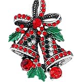 Spilla natalizia in cristallo lucido, campana con strass, spilla con nappa per albero di Natale, accessori per uomini e donne, regalo di festa  36