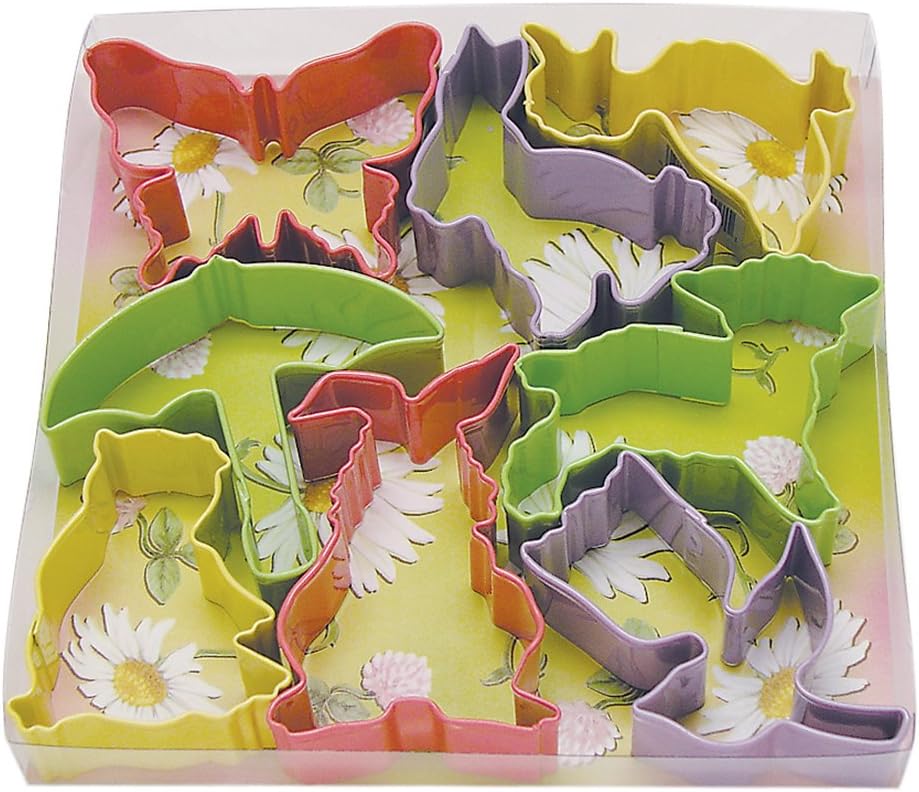 R&M International 1857 Easter Cookie Cutters, Butterfly, 2 Bunnies, Duck, Umbrella, Lamb, Chick, Tulip, 7-Piece Set