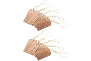 LALAFINA 10PCS Unfinished Wood Christmas Stocking Tags Holes, DIY Rustic Farmhouse Hanging Name Labels for