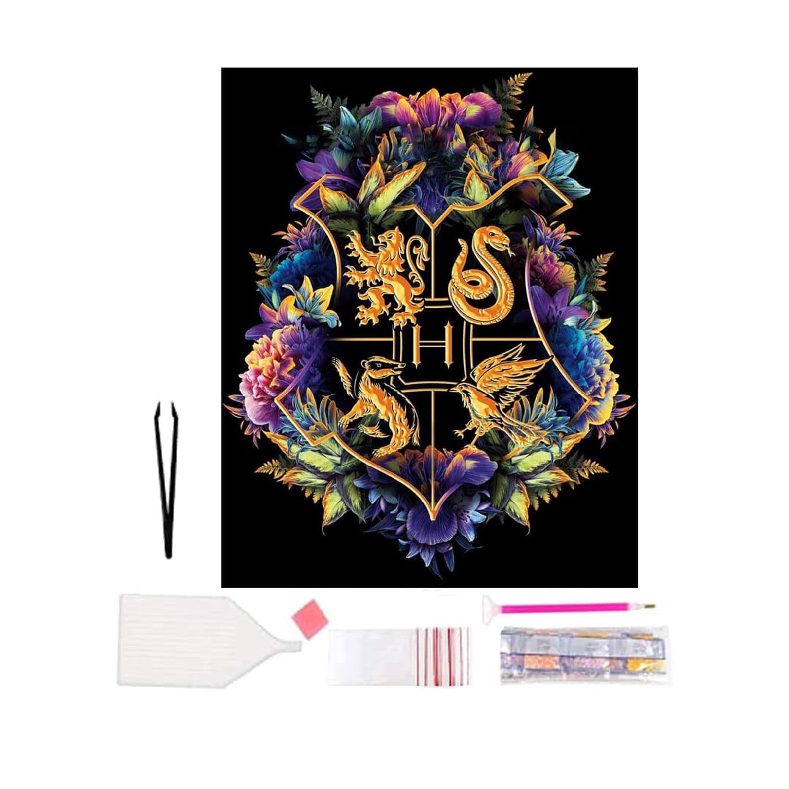 TAIANJI Diamond Painting Kit 5D DIY Diamond Painting Full Kit for Adult, Kids, Harry Magic Badge Potte Diamond Painting Art Craft Kits for Gift, Decoration