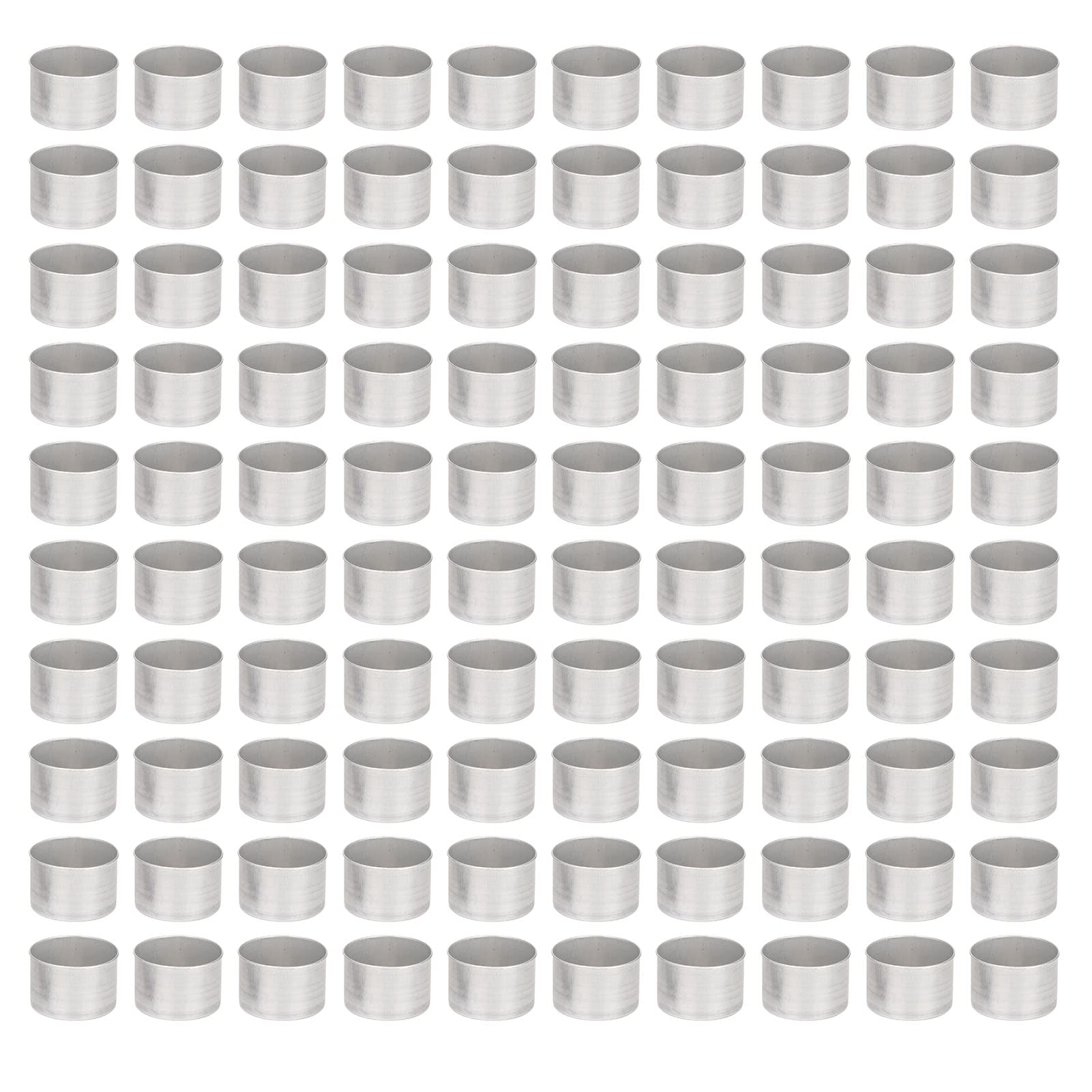 Demeras 100PCS Empty Aluminum Boxes Metal DIY Empty Aluminum Tealight Candle Box Aluminum Tea Light Tins Aluminum Metal Tealight Candle Holder