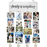 WXHUM Family Picture Frames Collage Wall Decor, Family Is Everything Wall Decor, Hanging Picture Frames for Living Room Bedroom Home Decor, Housewarming Gifts for Women Grandma, 16x5 inch