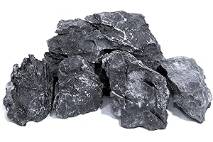 FISCAPE 5 PCS 2-6'' Natural Seiryu Stones for Aquariums, 2 PCS 2" & 2 PCS 4" & 1 PCS 6" Seiryu Rocks for Aquascaping