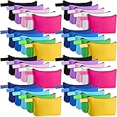 Frienda 40 Pack Canvas Makeup Bags Bulk Cosmetic Bags with Bottom Travel Canvas Zipper Pouch Multi Purpose Blank for Women Purse Toiletry Pencil DIY Craft, 10 Colors(10 x 5 x 2 Inch)