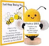 Pipihome Positive Bee Crochet Doll Gift Stocking Filler for Women Kids view 1