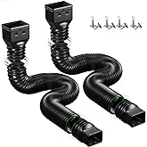 2 Pack Rain Gutter Downspout Extensions Flexible,Down Spout Extender Diverter Extendable from 21 to 68 in,Screws for Included,Black