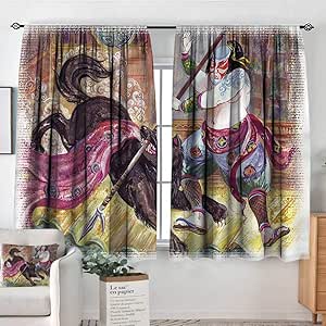 Sanring - Cortina Japonesa para niños, diseño de Conejo de Dibujos