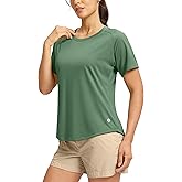 SANTINY Women's Short Sleeve Shirts UPF 50+ Sun Protection Moisture Wicking T-Shirts Hiking Athletic Workout Tops for Women
