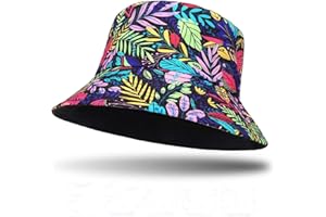 KQueenStar Women Bucket Hat - Packable Print Summer Hats Ladies Reversible Fisherman Sun Hat Beach UV Protection