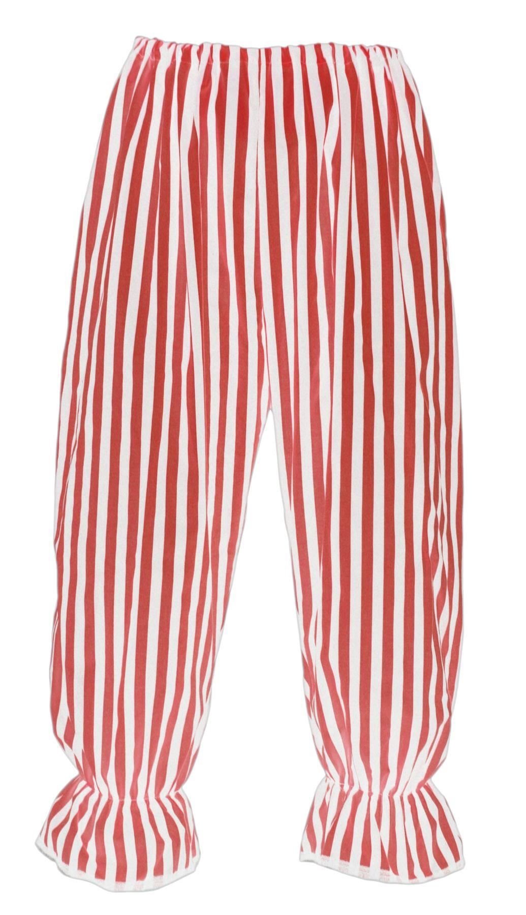 The Dragons Den Adults Long Leg Bloomers Panto Dame Pantomime Clown Circus Pirate Victorian Fancy Dress Costume Accessory [Red & White S-M]
