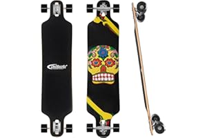 Nattork Longboard Skateboard Complete 8 Ply Canadian Hard Maple for Commuting, Carving & Downhill Riding with T-Tool, Made for Adults, Teens and Kids