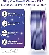 ZIRO Glitter Multicolor PLA Filament 1.75mm 1kg Lilac Sparkle Slow Color view 3