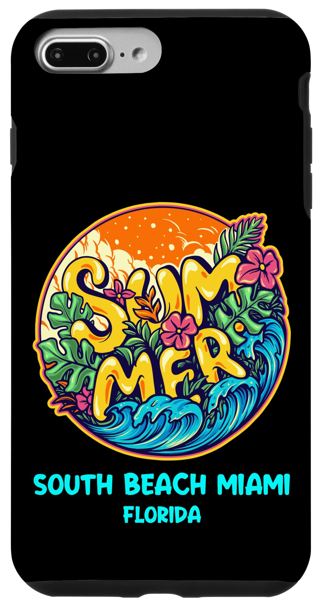 iPhone 7 Plus/8 Plus South Beach Miami Florida Summer Vacation Souvenir Holiday Case