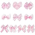 CJiangpo 30Pcs Coquette Pink Bow Sticky Notes Pads, 600 Sheets Self Stick Cartoon Notepad Memo Pads Funny Page Marker Classroom Rewards Bow Themed Party Favors Filler Gifts for Kids