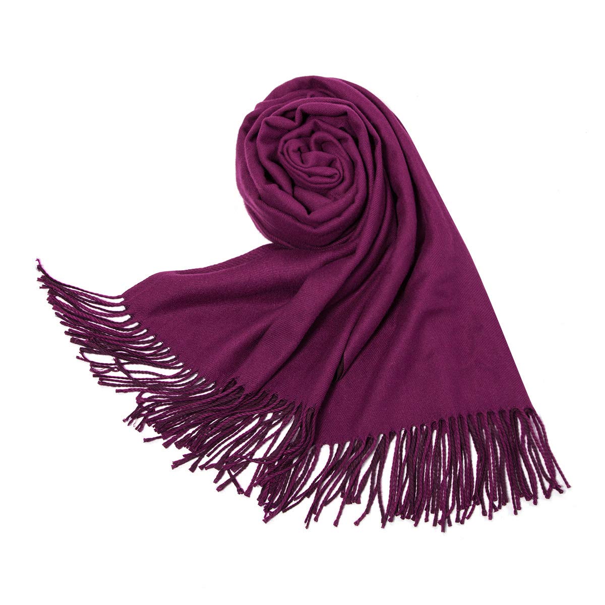 Women Scarves yeabiu Cashmere Scarf Large Winter Fringe Scarf Warm Wool Shawl Wrap Stole for Women (Medium, Purple)