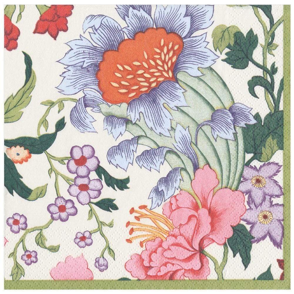 Caspari Chinese Silk Paper Dinner Napkins in Ivory, 20 Per Package