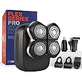 Freebird FlexSeries Electric Head & Body Hair Shaver, Mens Cordless Rechargeable Wet and Dry Skull, Bald Head, Back, Groin Waterproof Razor with Rotary Blades (FlexSeries Pro, Without Accessories)