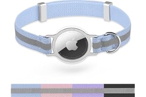 ZOWPET AirTag Cat Collar, Sucegi Ultra Elastic Cat Tracker Collar with Apple Air Tag Holder, [Lightweight][Scratch Resistant] Stepless Adjustable GPS Pet Collar for Cats Kittens [Blue]