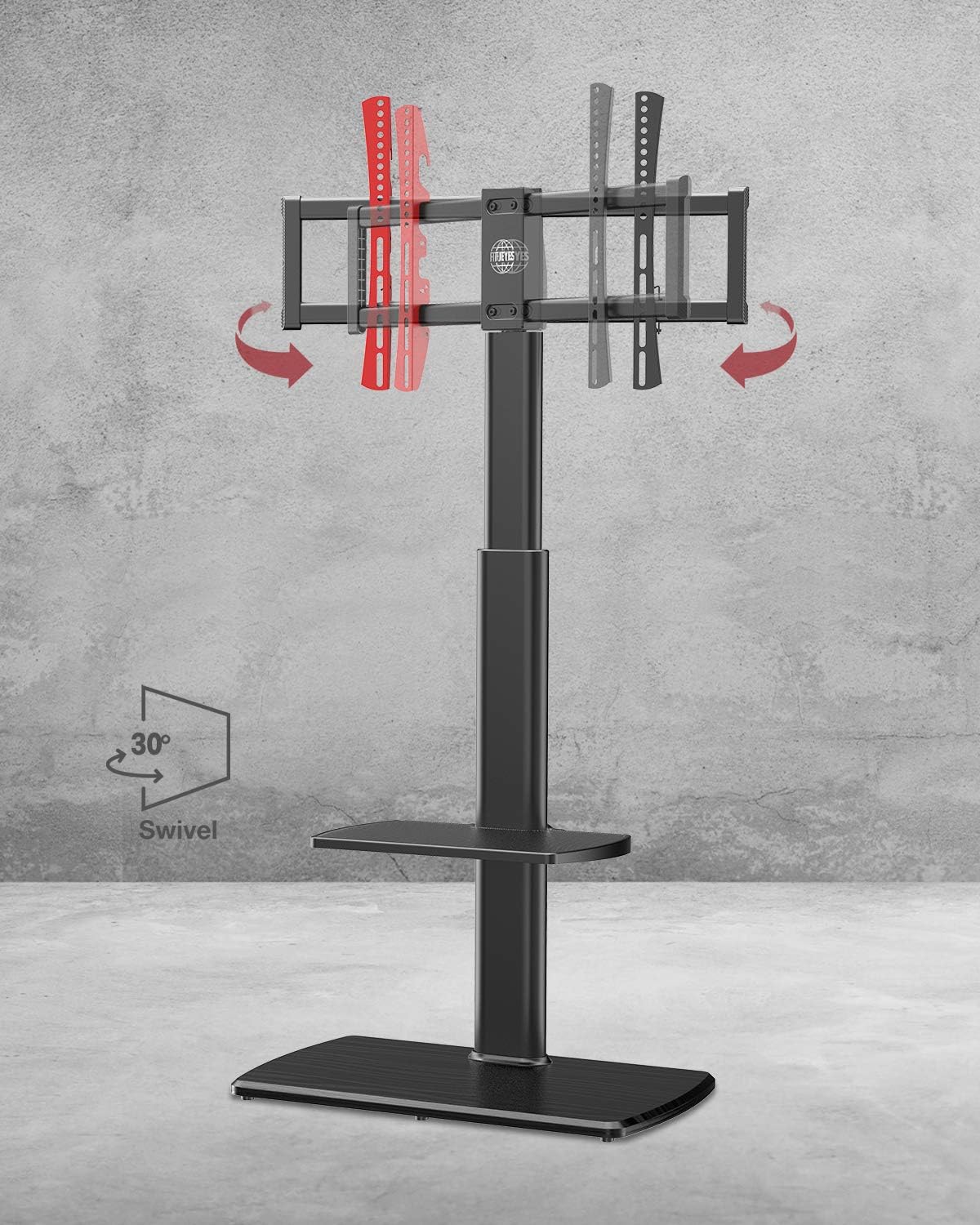 FITUEYES TV Stand Tall Corner TV Stands for Most TVs up to 65 Inches Swivel TV Mount Stand with Height Adjustable Shelf Upgrade Sturdy Wood Base: Furniture & Decor