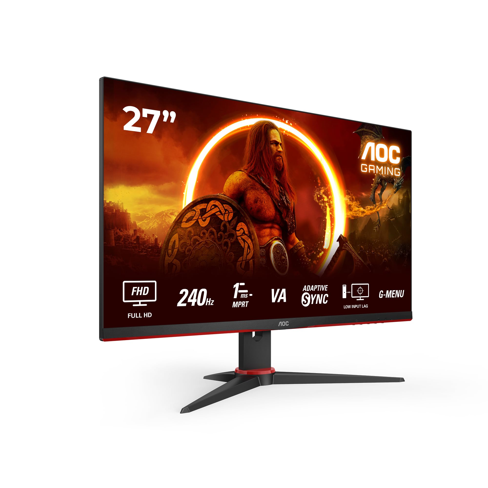 Aoc Gaming 27G2Zne - 27 Inch Full Hd Monitor, 240 Hz, 1 Ms Mprt, Freesync Prem. (1920X1080, Hdmi 1.4, Displayport 1.2) Black/Red