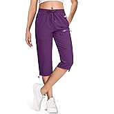 MAGCOMSEN Women's Hiking Capri Pants UPF 50+ Lightweight Quick Dry Casual Golf Cargo Crop Pants with 5 Pockets Summer