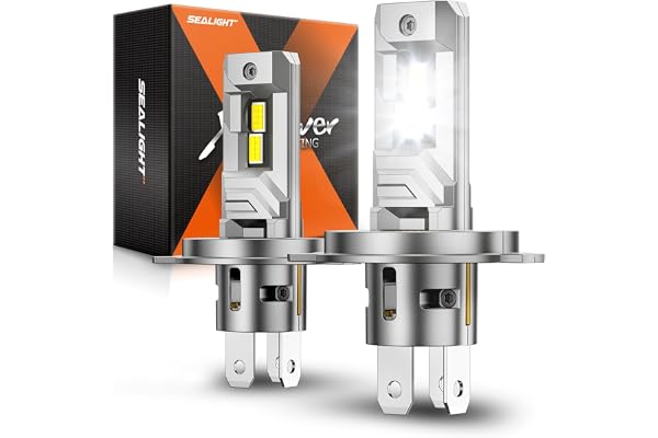 SEALIGHT H4 9003 LED Headlight Bulbs, 60000LM 900% Super Brightness H4 LED Bulbs, 1:1 Mini Size Plug and Play, 6500K Cool Whi