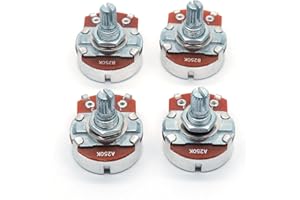 harpfeas 4PCS Guitar Large Potentiometer Audio Volume Taper Pots for Electric Guitar or Bass Guitar (Short 15mm Shaft A250K B250K)