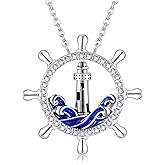 URONE Lighthouse Necklace for Women 925 Sterling Silver Lighthouse Pendant Necklace Lighthouse Jewelry Gift