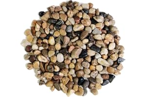 HappyFiller Natural River Stones Small Polished Gravels Rocks Assorted Color for Indoor Outdoor Garden Landscape,Plants Top Dressing Soil Cover,Aquarium Fish Tank Bottom Pebbles,10 LB