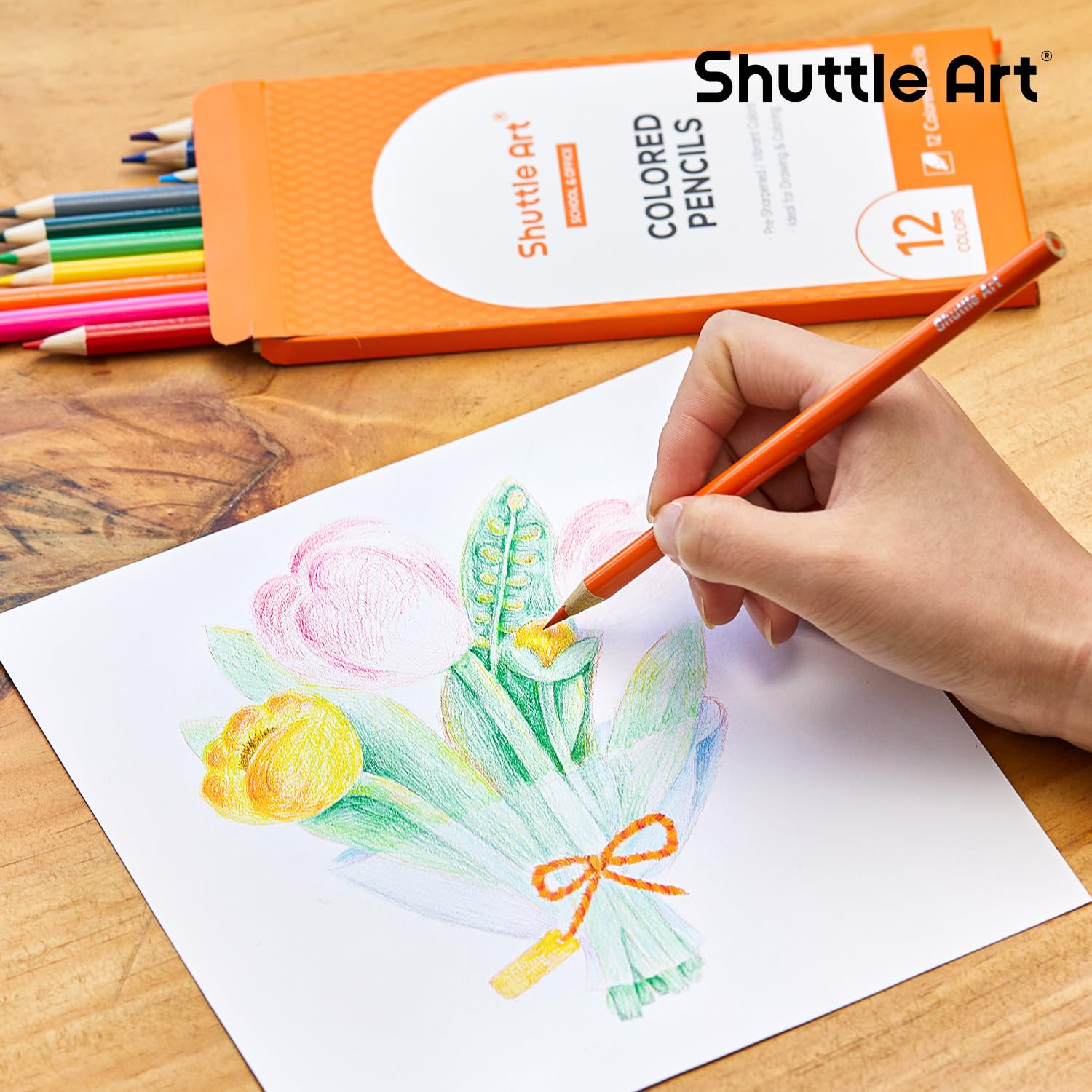 Shuttle Art 720 Colored Pencils Bulk, 12 Vibrant Colors, Pack of 60, Pre-sharpened Coloring Pencils, Wood Colored Pencil for Kids Teachers, Classroom Essentials, Back to School Supplies