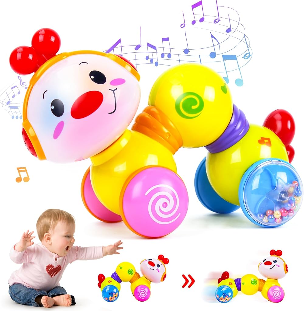 CubicFun Baby Crawling Toy Musical Light Interactive Caterpillar Multicolour